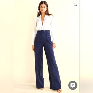 Pinstripe Wide Leg Jumpsuit